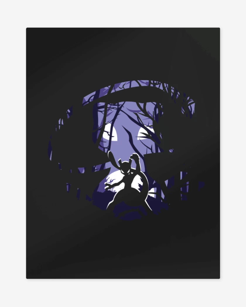 Print metalico Negro de Mewtwo