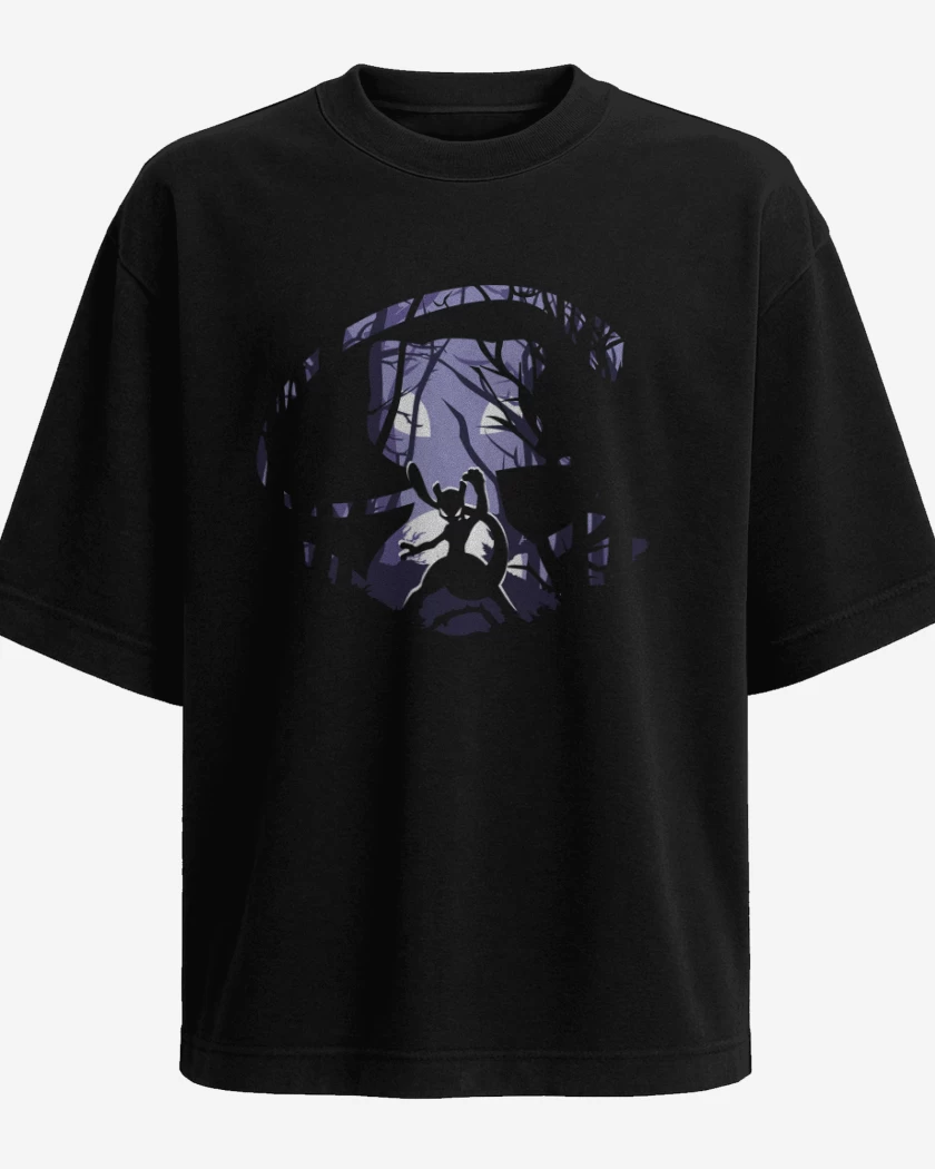 Polera Oversize Negro de Mewtwo