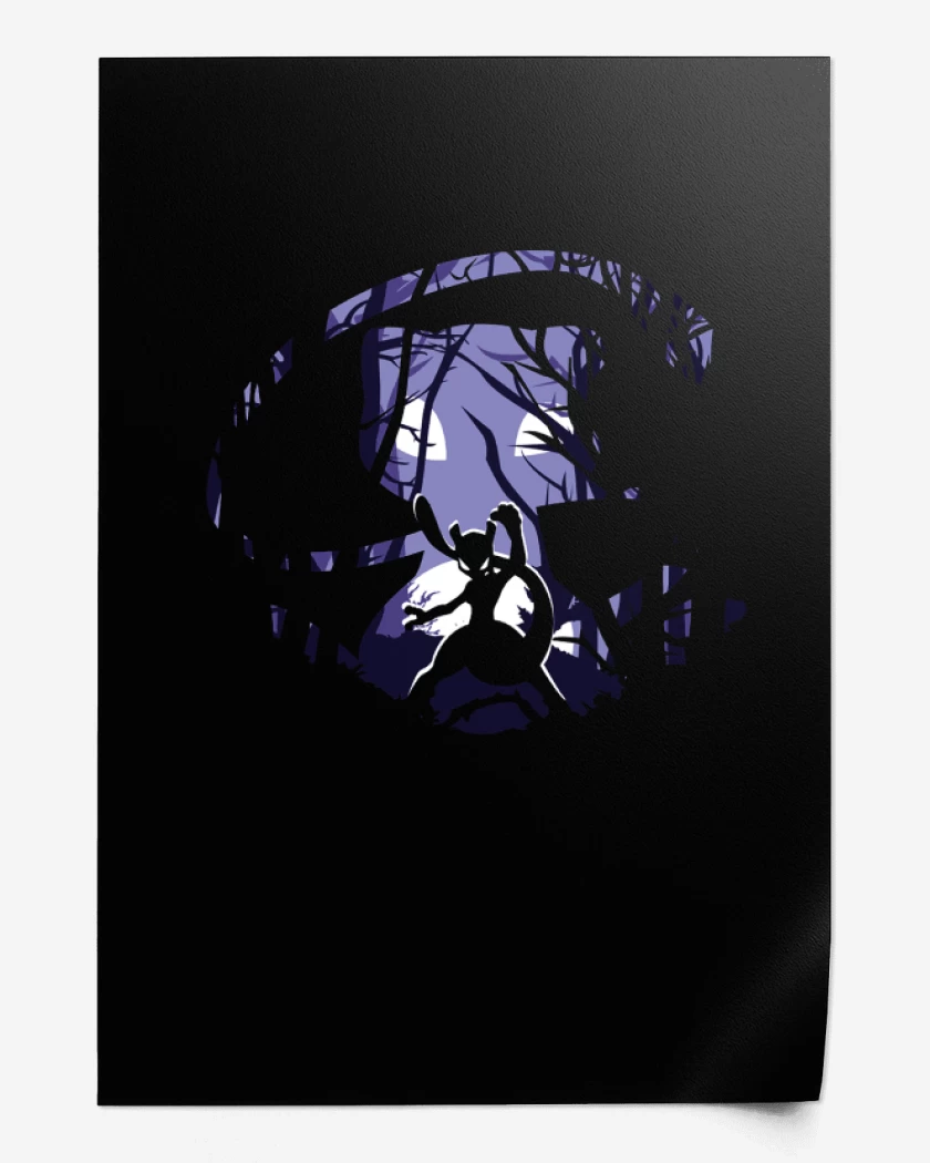 Print Negro de Mewtwo