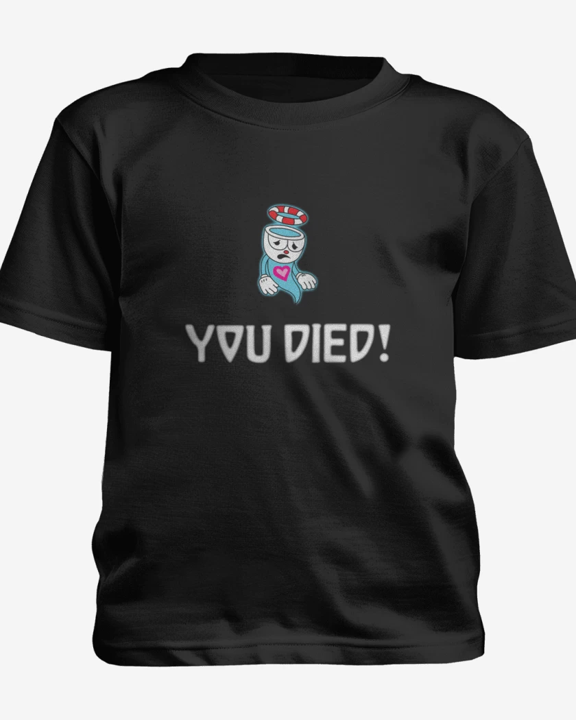 Polera de niño Negro de Cup head you died!