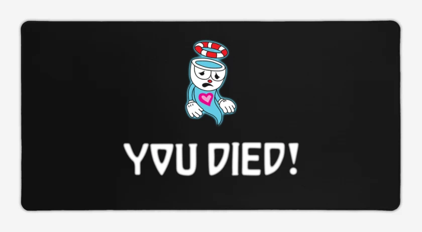 Mouse pad Gamer Negro de Cup head you died!