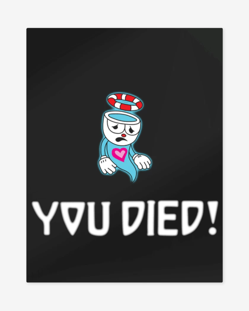 Print metalico Negro de Cup head you died!