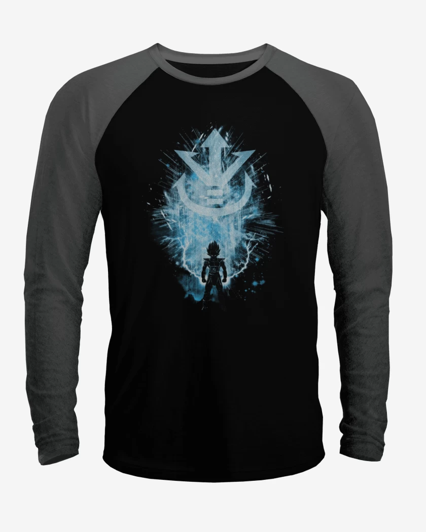 Polera Raglan Negro / Negro Heather de vegeta 4