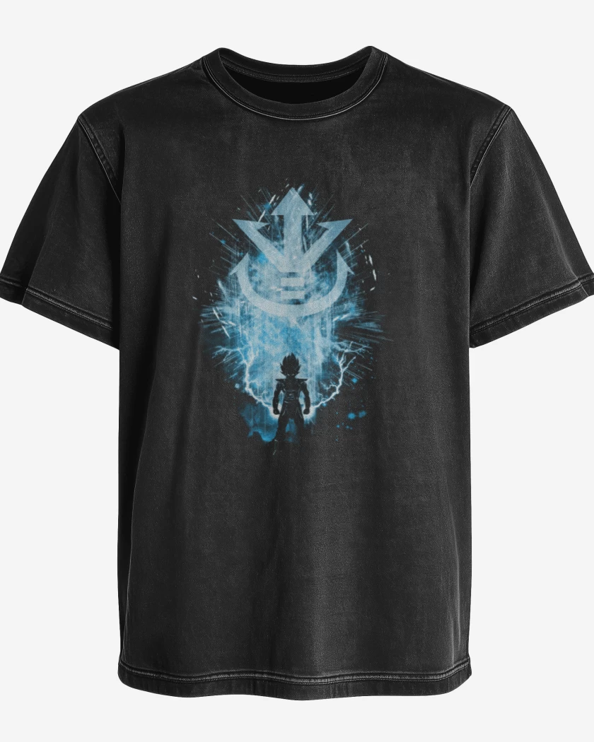 Polera desgastada Negro de vegeta 4