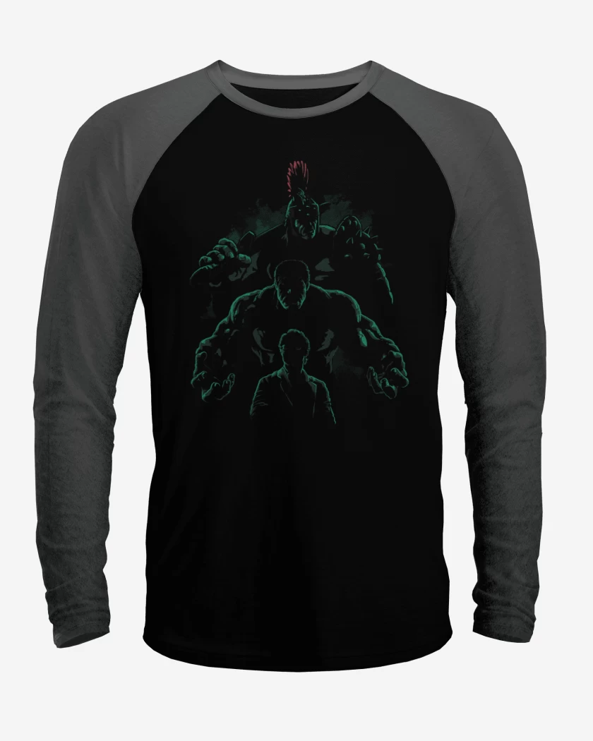Polera Raglan Negro / Negro Heather de Hulk 2