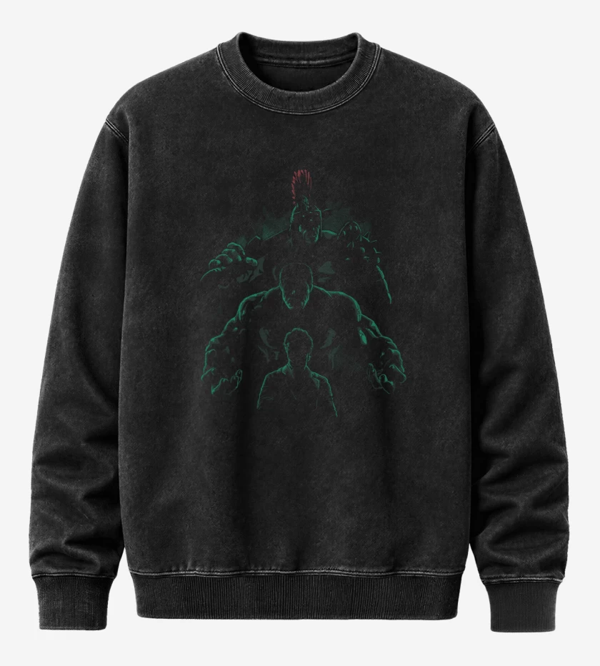 Poleron Polo Acid Wash Negro de Hulk 2