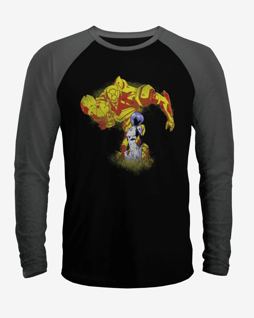 Polera Raglan Negro / Negro Heather de eva 00