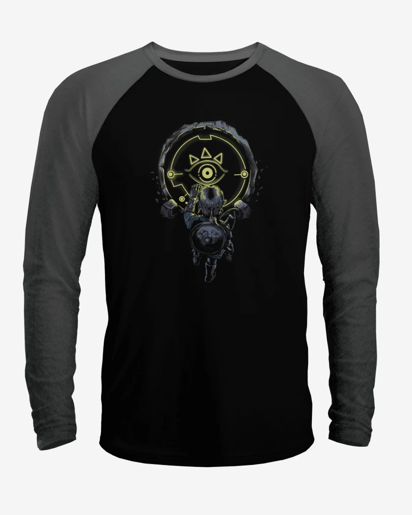 Polera Raglan Negro / Negro Heather de Link full color