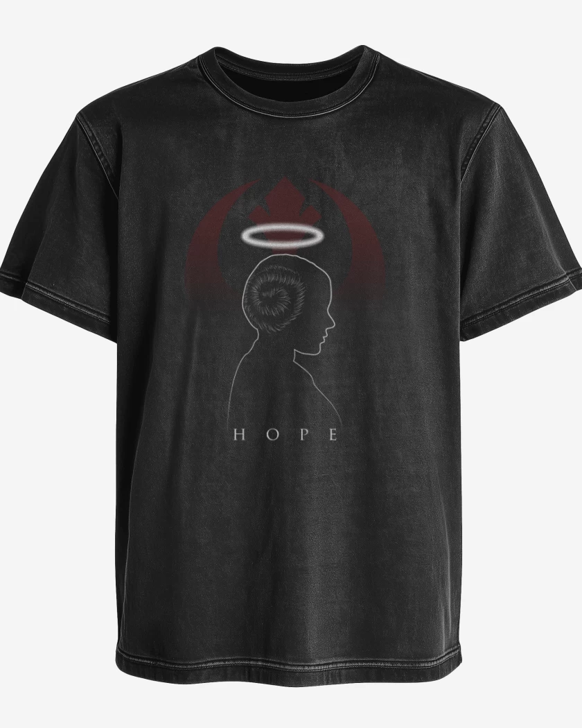Polera desgastada Negro de Leia