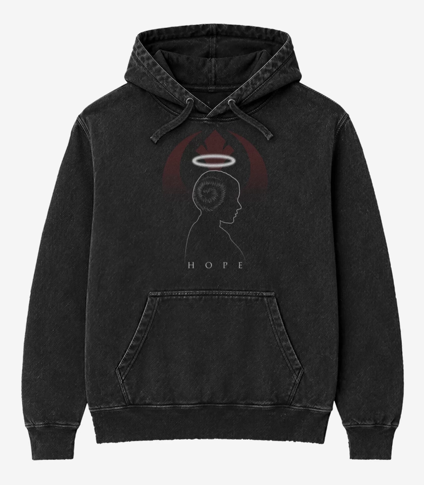 Poleron Canguro Acid Wash Negro de Leia