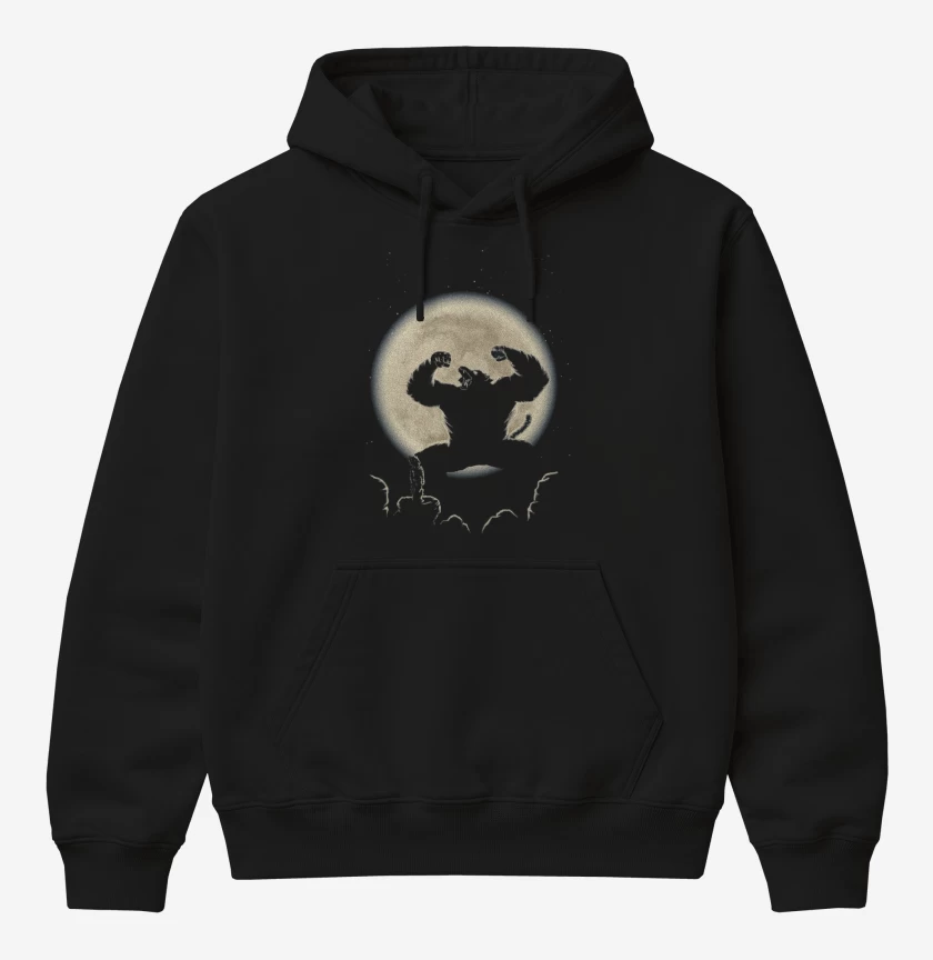 Poleron Canguro básico Negro de Mono dbz
