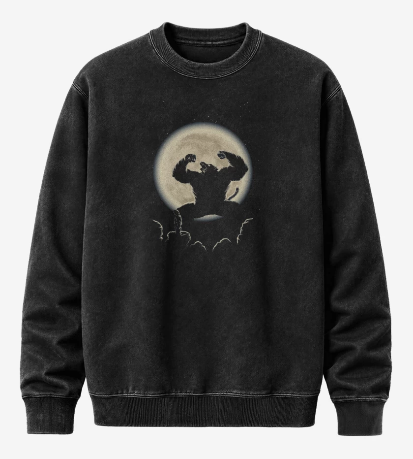 Poleron Polo Acid Wash Negro de Mono dbz