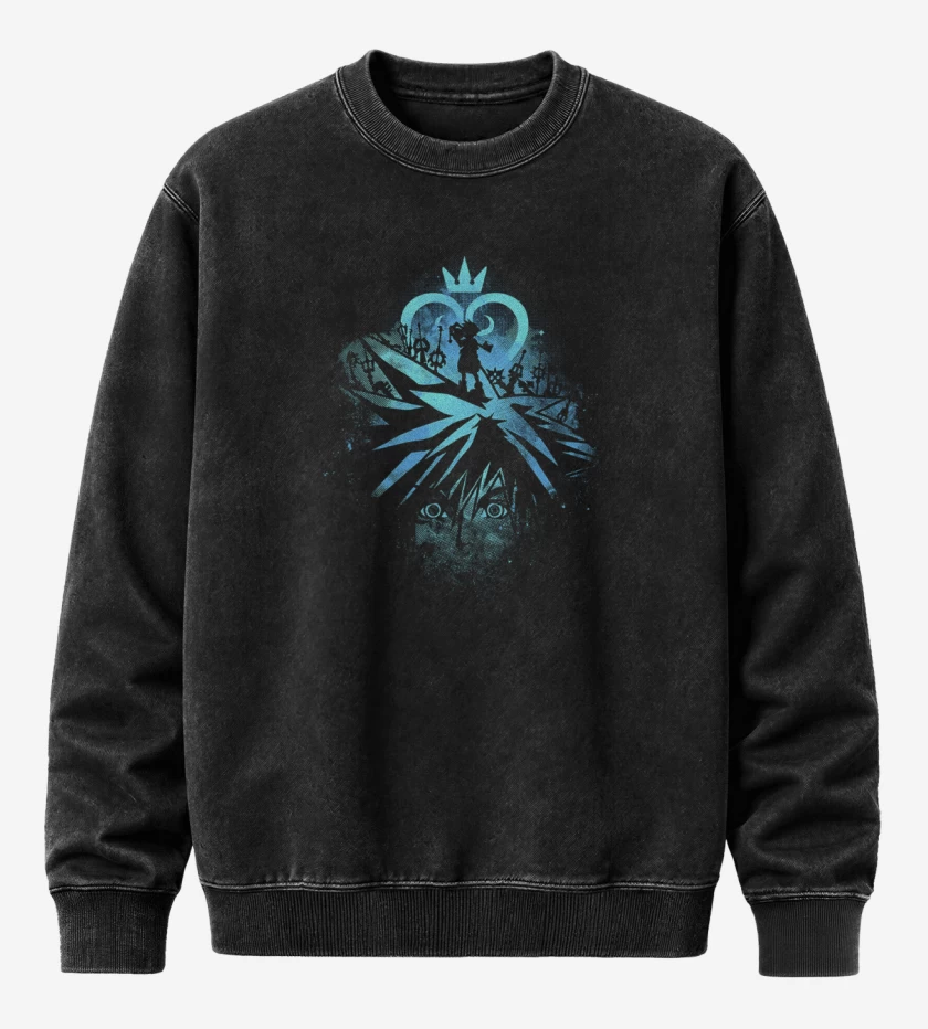Poleron Polo Acid Wash Negro de sora