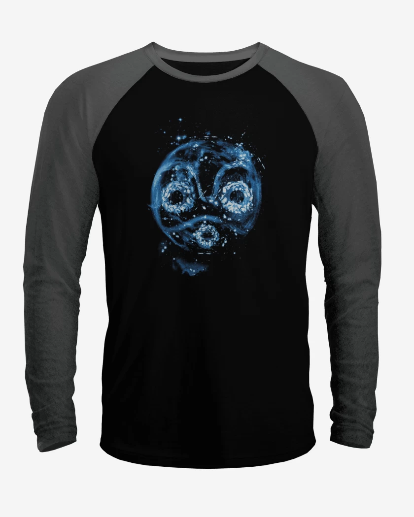 Polera Raglan Negro / Negro Heather de mononoke full color