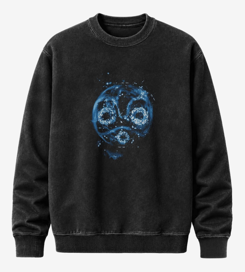 Poleron Polo Acid Wash Negro de mononoke full color