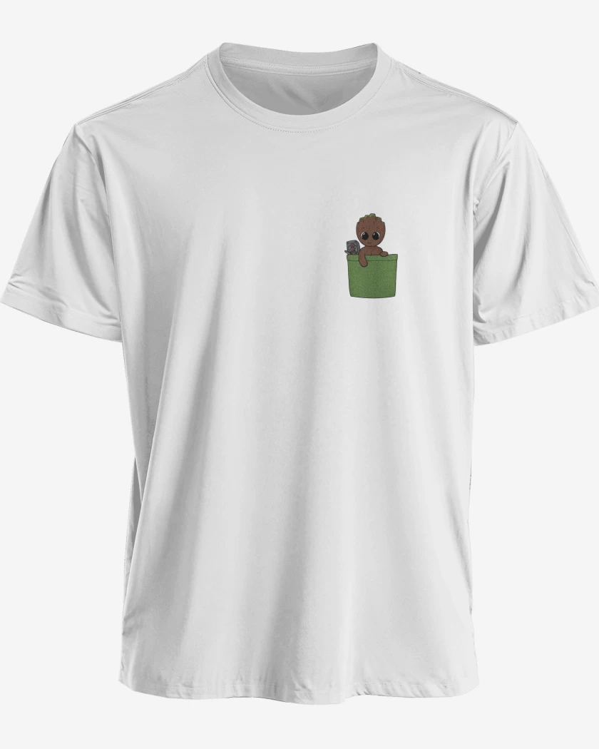 Polera premium Blanco de Groot de bolsillo