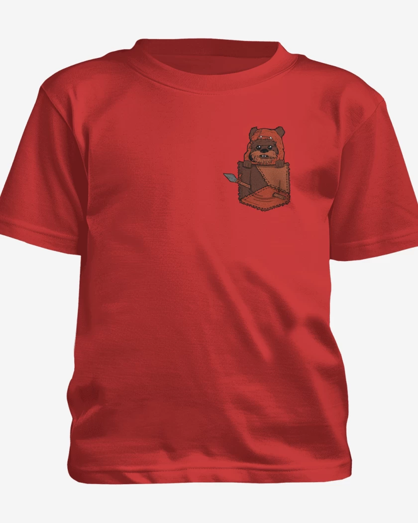 Polera de niño Rojo de ewok de bolsillo