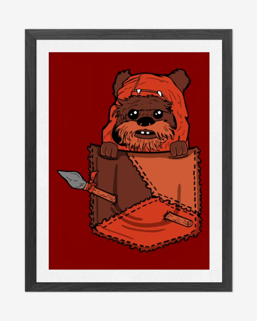 Cuadro decorativo Rojo de ewok de bolsillo