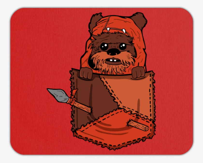 Mousepad Rojo de ewok de bolsillo