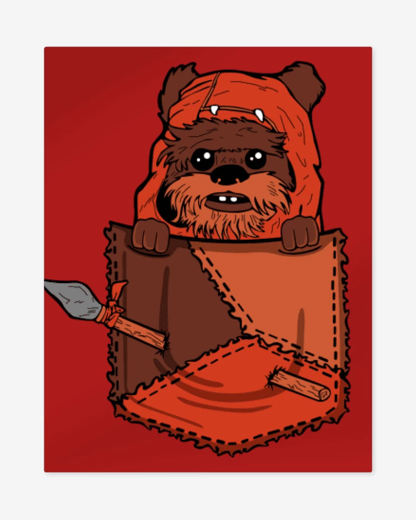 Print metalico Rojo de ewok de bolsillo