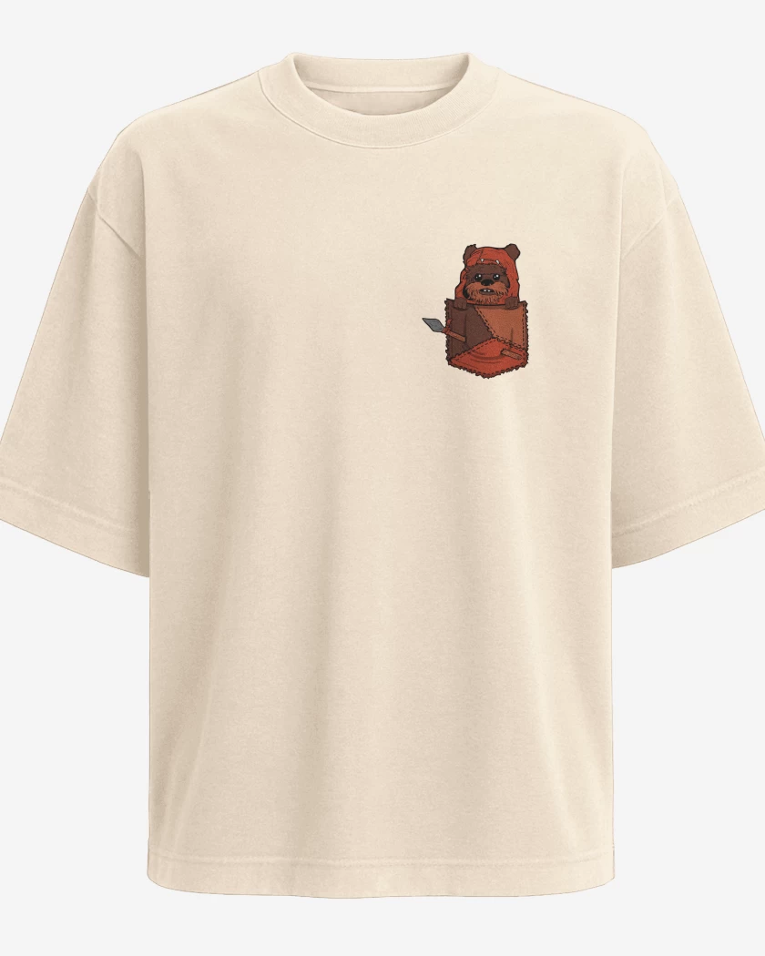 Polera Oversize ewok de bolsillo