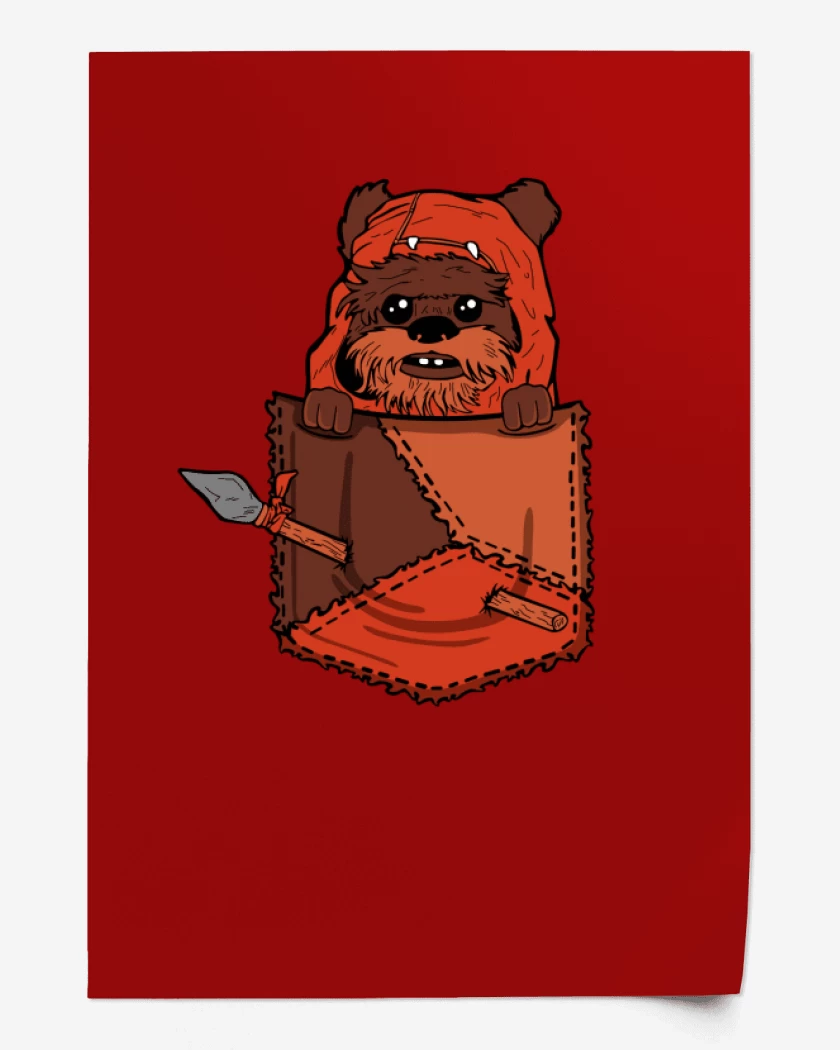 Print Rojo de ewok de bolsillo
