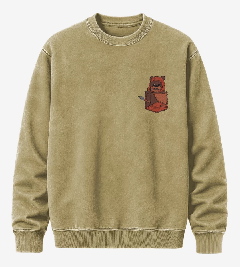 Poleron Polo Acid Wash ewok de bolsillo