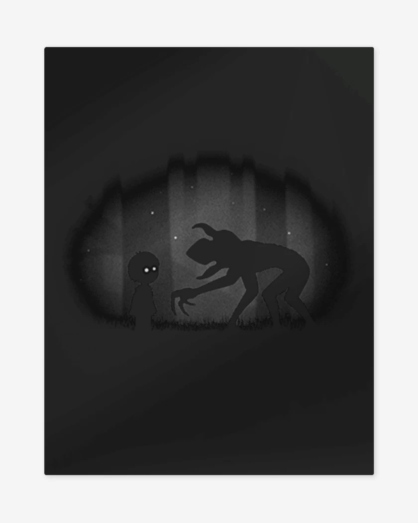 Print metalico Negro de Limbo stranger things