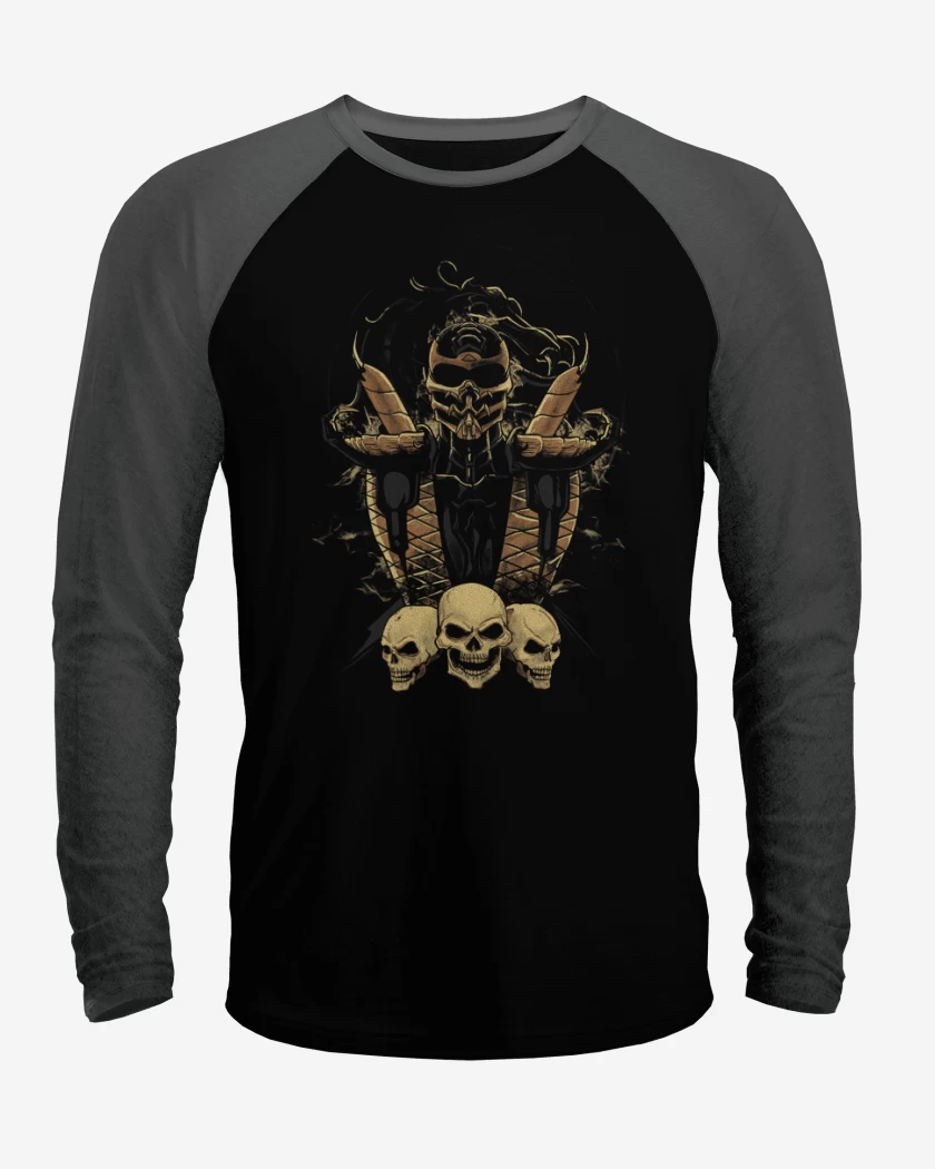 Polera Raglan Negro / Negro Heather de scorpion 3