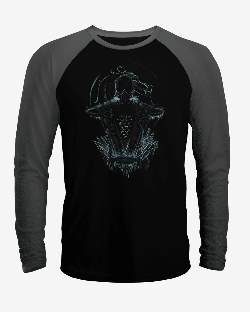 Polera Raglan Negro / Negro Heather de sub zero 3