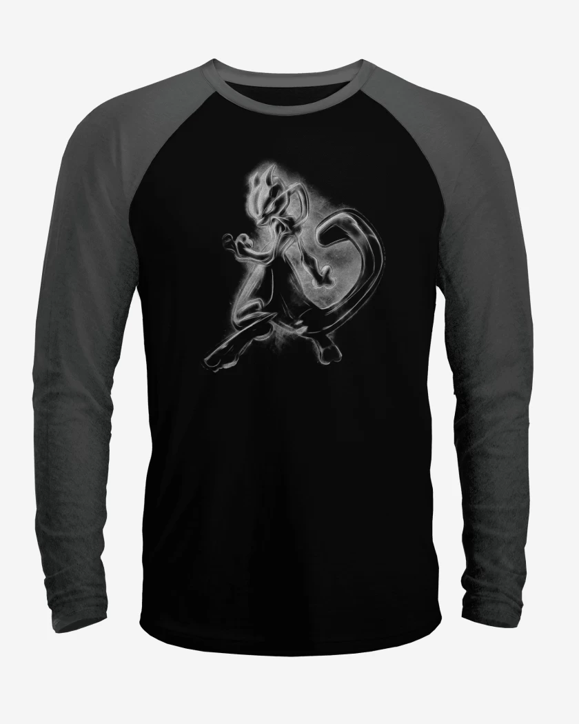 Polera Raglan Negro / Negro Heather de Mewtwo 2
