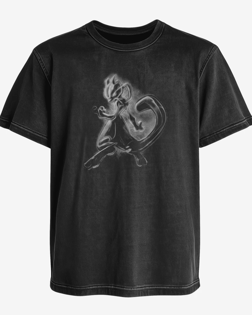 Polera desgastada Negro de Mewtwo 2