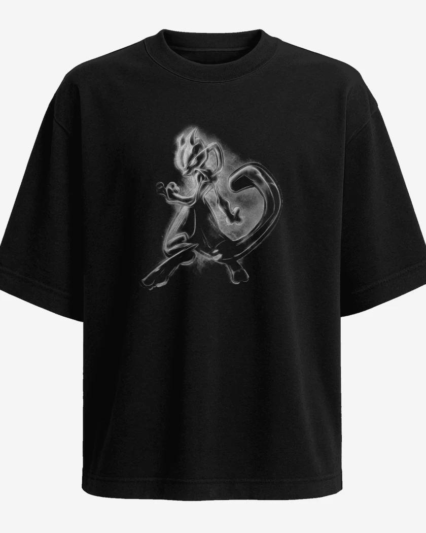 Polera Oversize Negro de Mewtwo 2