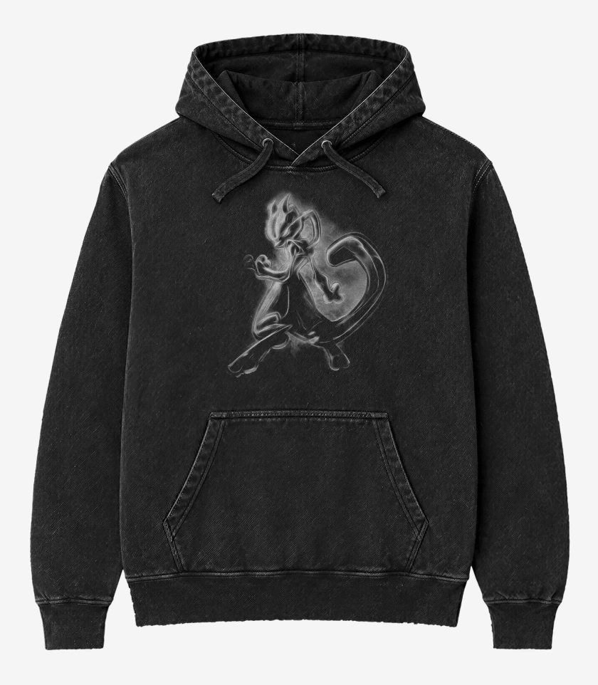 Poleron Canguro Acid Wash Negro de Mewtwo 2