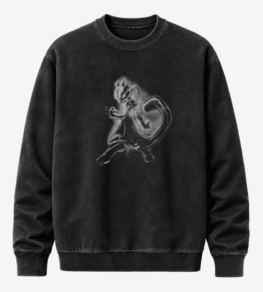 Poleron Polo Acid Wash Negro de Mewtwo 2