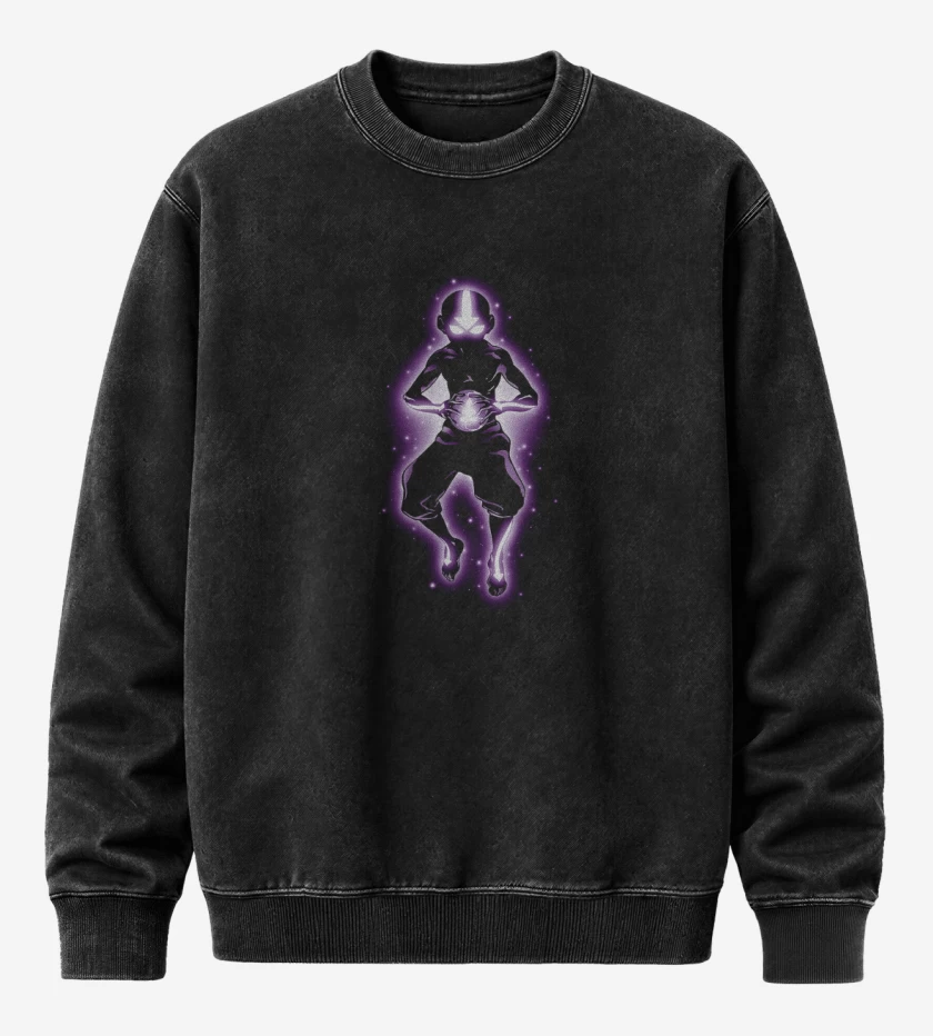 Poleron Polo Acid Wash Negro de avatar full color 