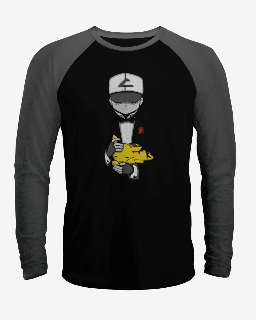 Polera Raglan Negro / Negro Heather de the ash