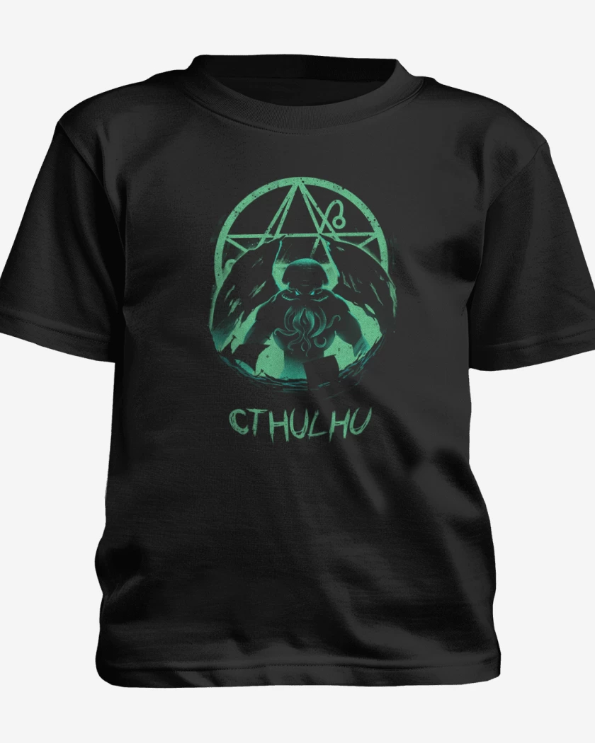 Polera de niño Negro de cthulhu 3