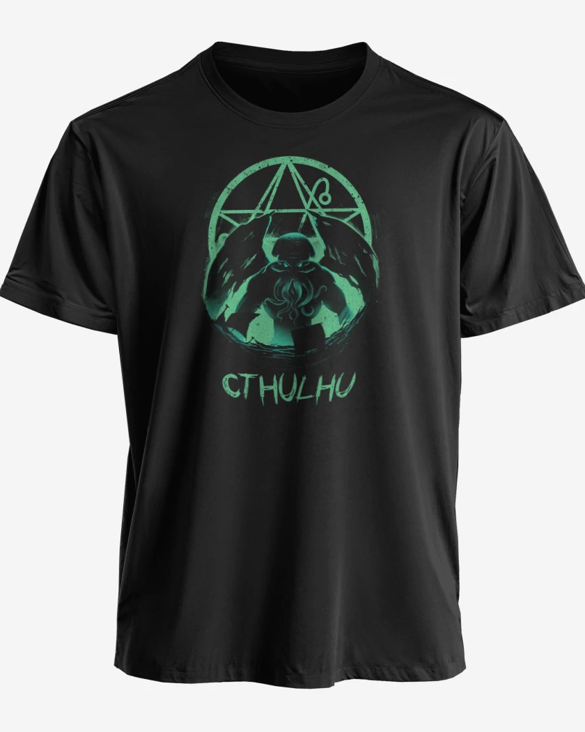 Polera premium Negro de cthulhu 3
