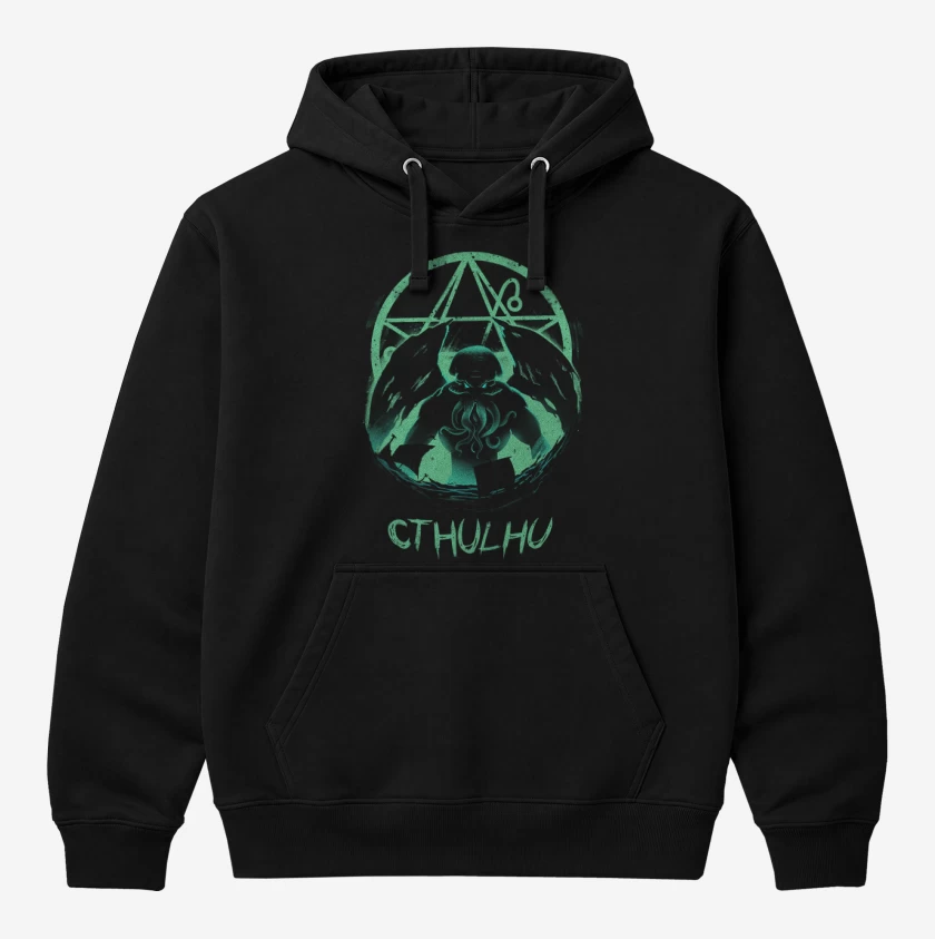 Polerón Canguro Negro de cthulhu 3