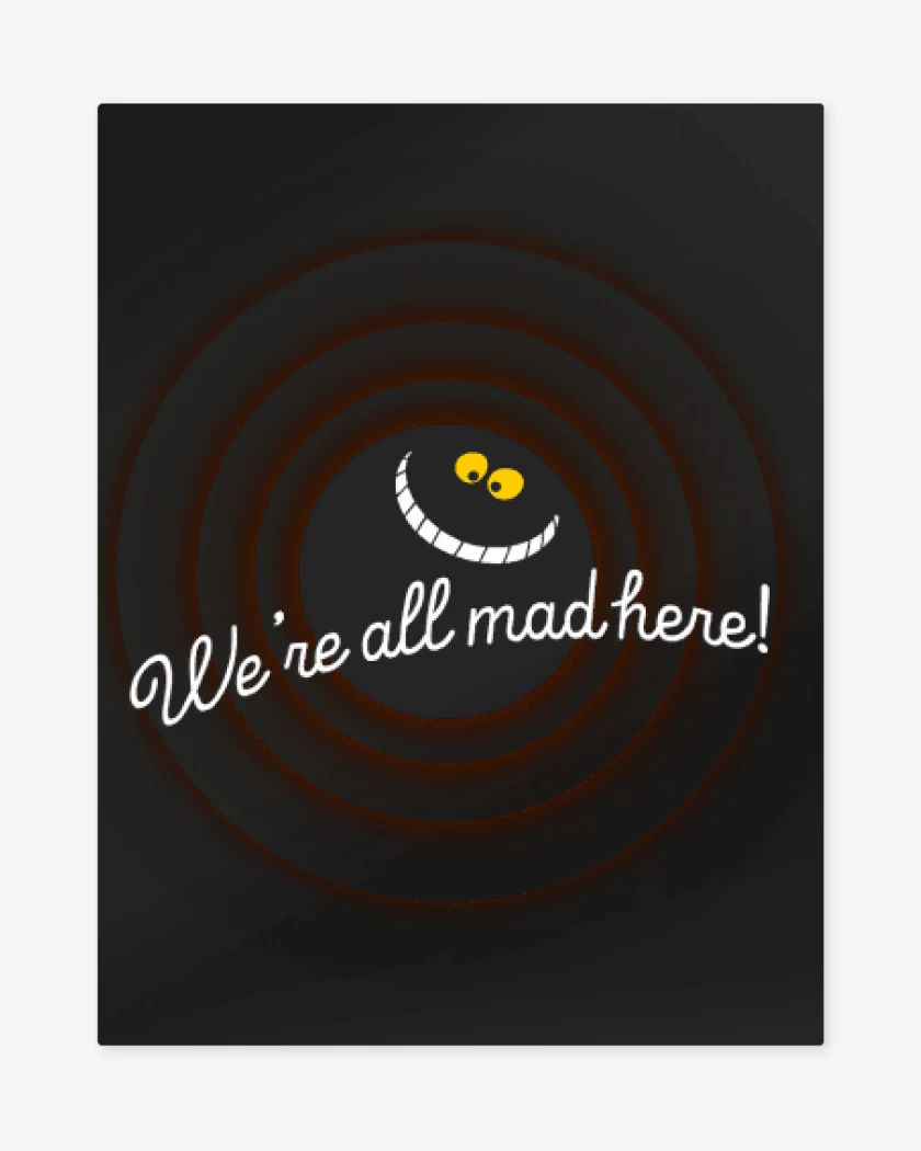 Print metalico Negro de sonriente 