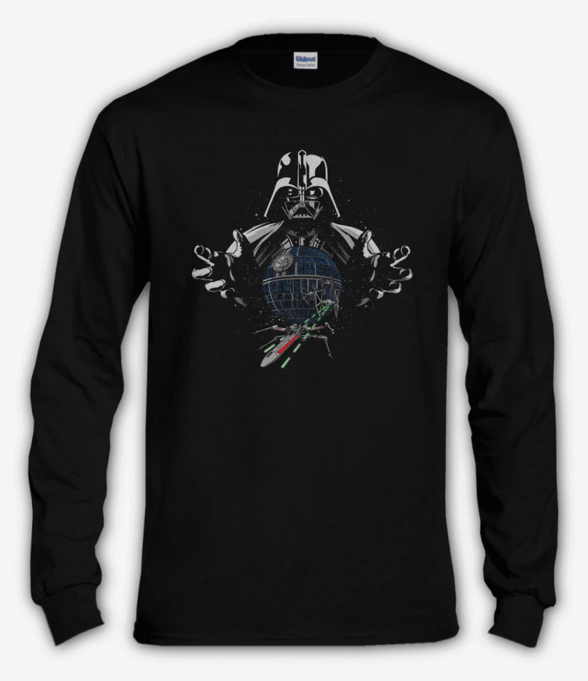 Polera manga larga Negro de vader star death