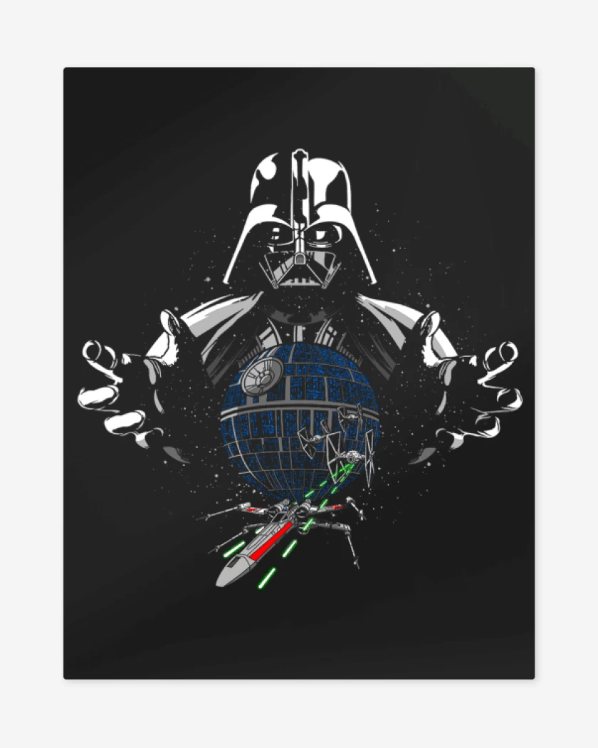 Print metalico Negro de vader star death