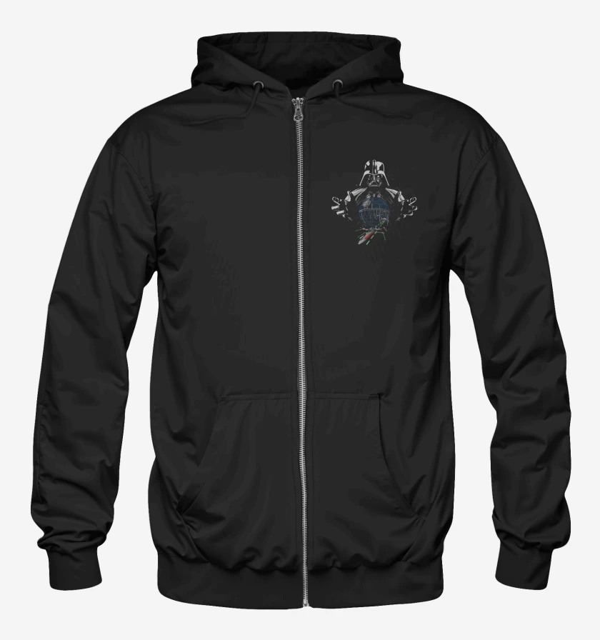 Poleron Canguro con cierre Negro de vader star death