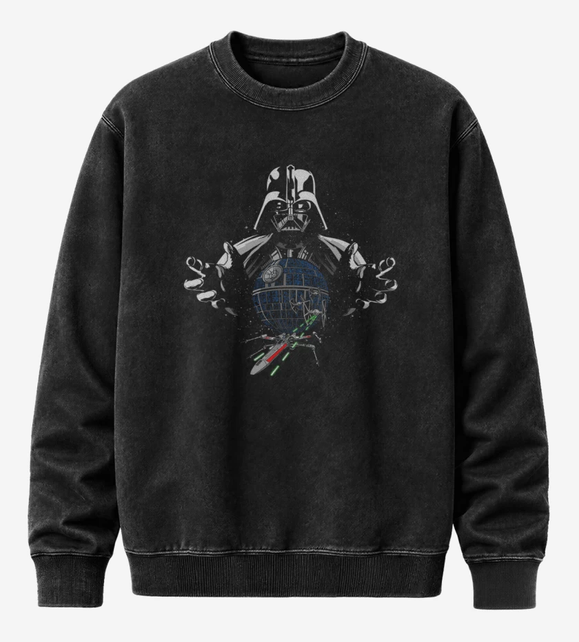 Poleron Polo Acid Wash Negro de vader star death