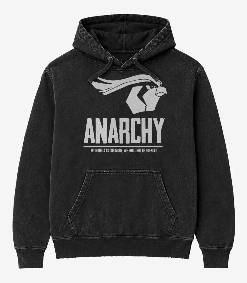 Poleron Canguro Acid Wash Negro de Anarchy Pidgeotto