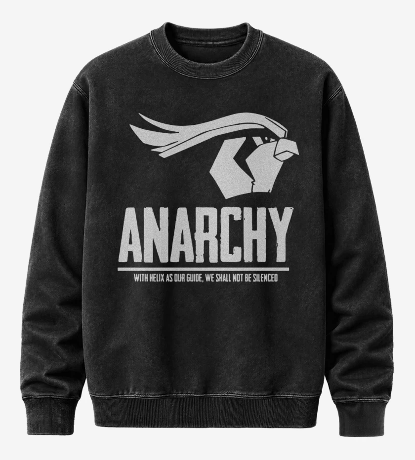 Poleron Polo Acid Wash Negro de Anarchy Pidgeotto