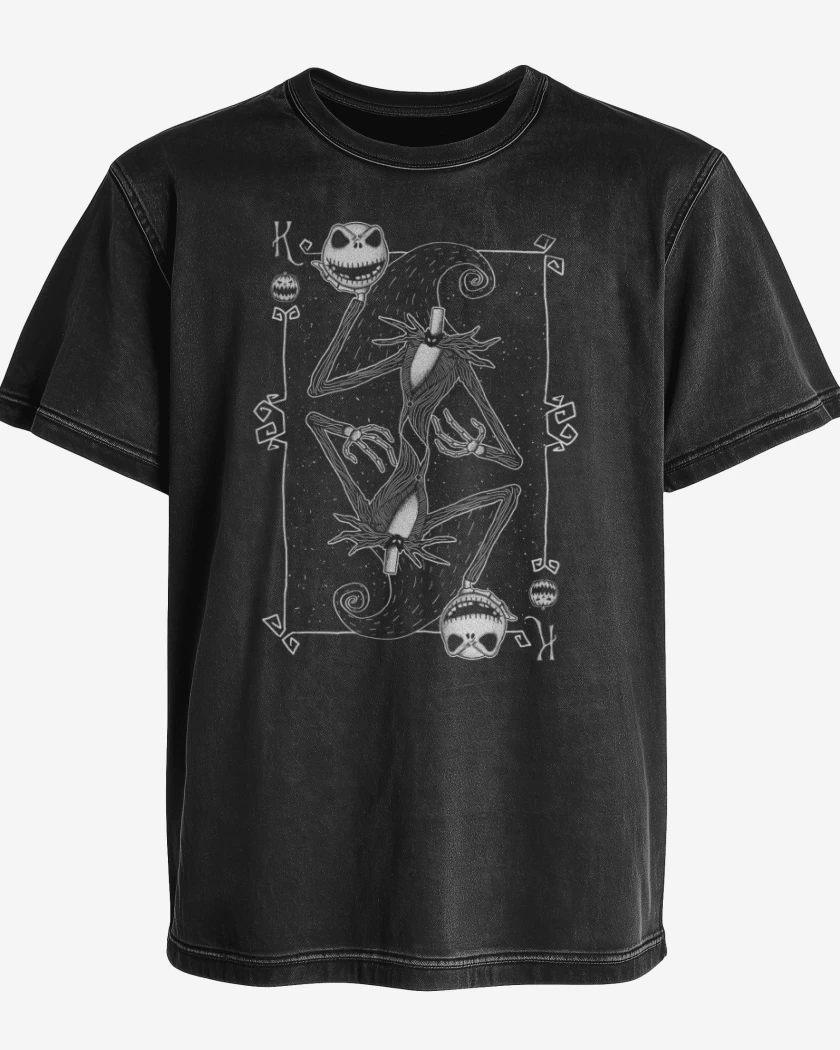 Polera desgastada Negro de jack cartas