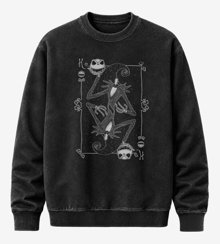 Poleron Polo Acid Wash Negro de jack cartas