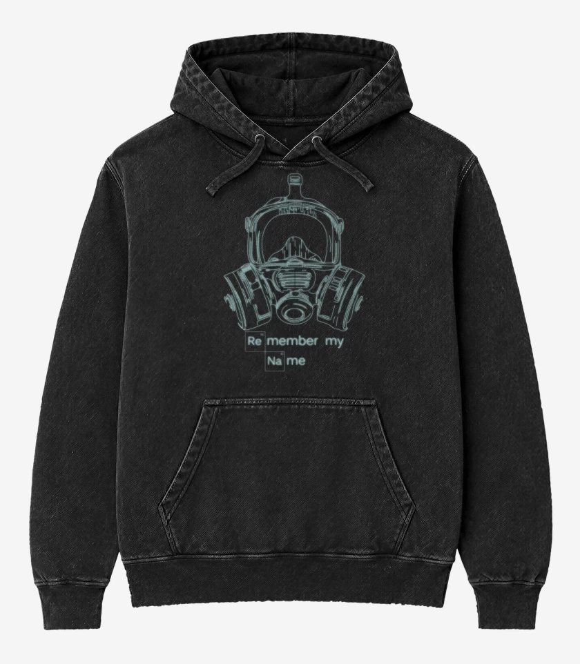Poleron Canguro Acid Wash Negro de recuerda mi nombre 